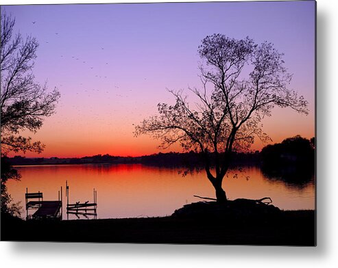 Little Waverly Lake Metal Print featuring the photograph Little Waverly Lake at Sunset by Robert Meyers-Lussier