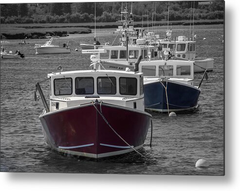 Lobster Boat Metal Print featuring the photograph Lobster Boats Selective Color by Kirkodd Photography Of New England