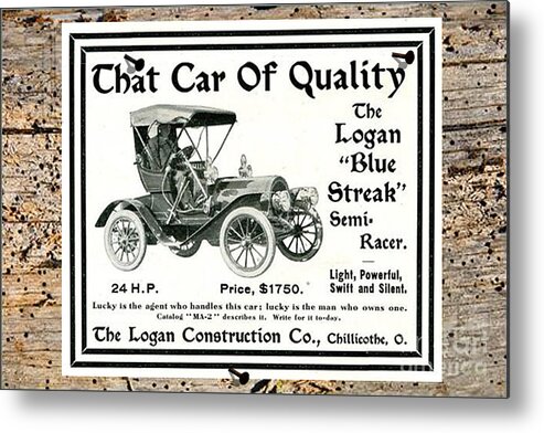 Logan Metal Print featuring the photograph Logan Car Poster on Wood by Charles Robinson