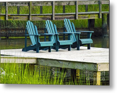 Portsmouth Metal Print featuring the photograph Lonely Chairs by Bob Phillips