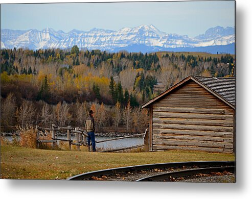 Cow Boy Metal Print featuring the photograph Miner's Cabin by Maria Angelica Maira