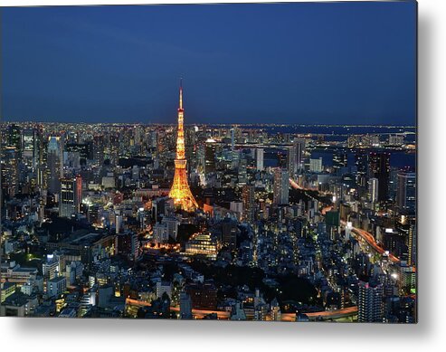 Tokyo Tower Metal Print featuring the photograph Looking At Tokyo Tower by Mhbs
