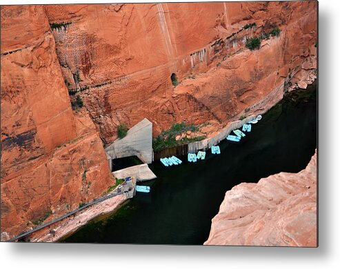 Glen Canyon Dam Metal Print featuring the photograph Looking down at Glen Canyon by Jeanne May