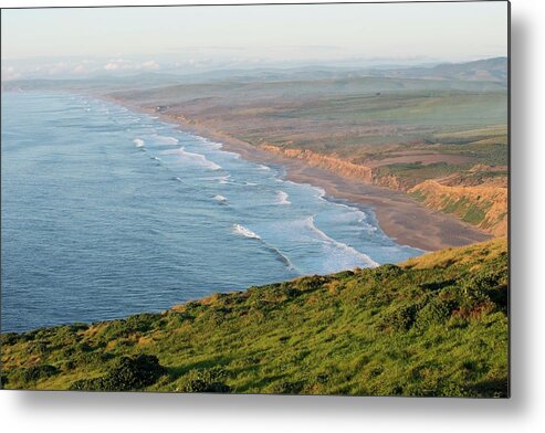 Tranquility Metal Print featuring the photograph Looking North Down The Coastline Of The by Rachid Dahnoun