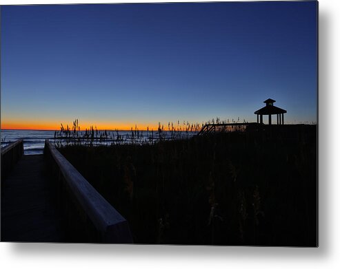Outer Banks Beach Sunrise Sunset Sea Ocean Stars Taaffe Sand Surf North Carolina N.c. Dawn Evening Sun Vacation Memory Metal Print featuring the photograph Losing it by Jimmy Taaffe