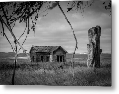 Landscape Metal Print featuring the photograph Lost time B/W by Bruce Bottomley