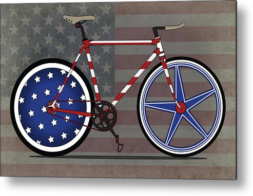Bike Metal Print featuring the digital art Love America Bike by Andy Scullion