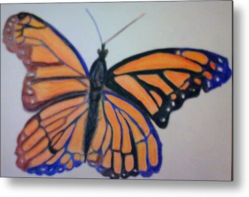 Summer Metal Print featuring the mixed media Lovely Summer Monarch by Suzanne Berthier