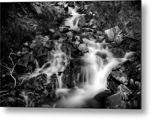 Beautiful Metal Print featuring the photograph Lower Bridal Veil Falls 1 bw by Roger Snyder