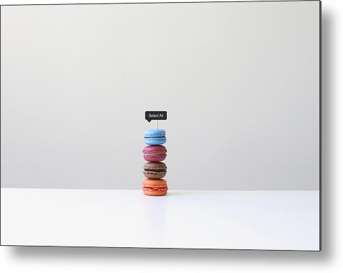 Unhealthy Eating Metal Print featuring the photograph Macaroons with a select all sign by Pchyburrs