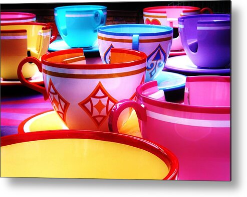 Disneyland Metal Print featuring the photograph Mad Tea Party by Benjamin Yeager