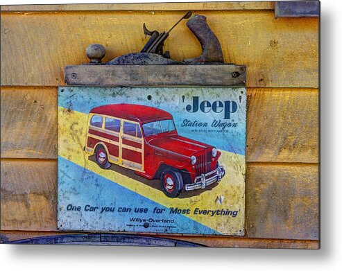 Willys Metal Print featuring the photograph Made of Steel Not of Wood - The Willys - Overland Jeep Station Wagon by Michael Mazaika