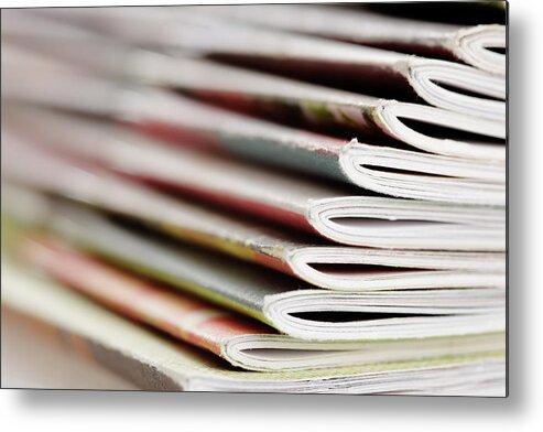 Information Medium Metal Print featuring the photograph Magazines by Temmuzcan