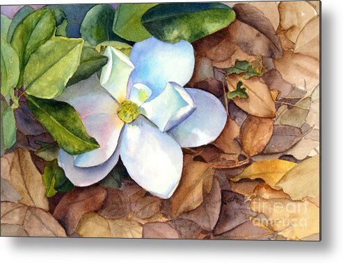 Magnolia Metal Print featuring the painting Magnolia by Bonnie Rinier