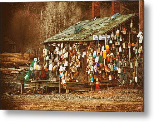 Maine Landscape Photography Metal Print featuring the photograph Maine lobster buoys by Jeff Folger