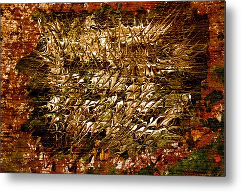 Abstract Metal Print featuring the painting Mambo Spice Spikes by Adolfo hector Penas alvarado