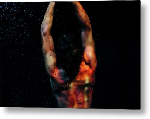 Underwater Metal Print featuring the photograph Man Diving In Pool by Matt Porteous