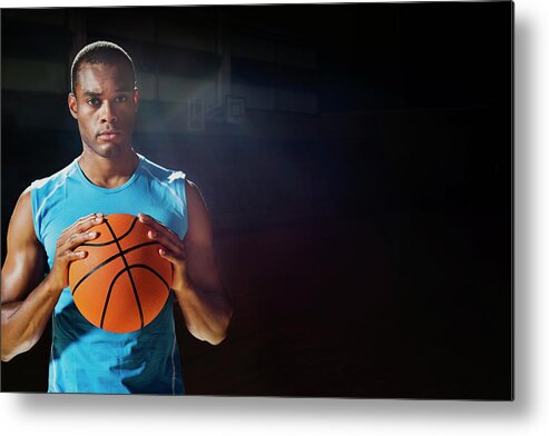 People Metal Print featuring the photograph Man Holding Basketball by Compassionate Eye Foundation/chris Newton