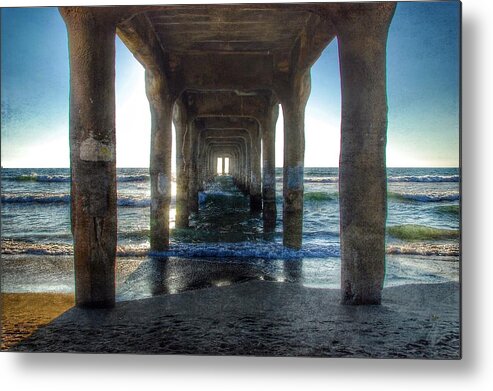 Manhattan Beach Pier Metal Print featuring the photograph Manhattan Beach Pier by Hal Bowles