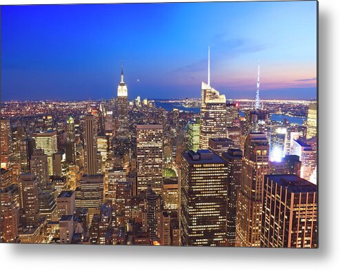 Lower Manhattan Metal Print featuring the photograph Manhattan By Night by Pawel.gaul