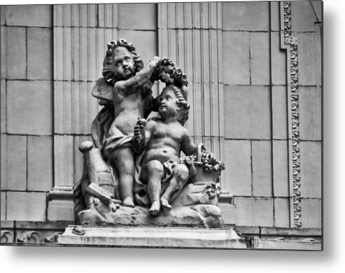 Marble Metal Print featuring the photograph Marble House Cherubs - Neport Rhode Island by Bill Cannon