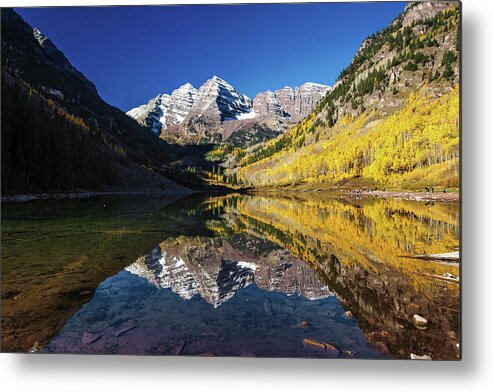 Scenics Metal Print featuring the photograph Maroon Bells by Piriya Photography