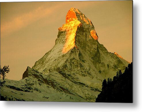 Switzerland Metal Print featuring the photograph Matterhorn in Switzerland by Monique Wegmueller