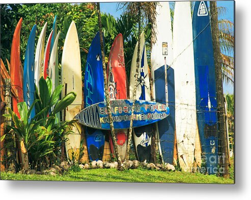 Aloha Metal Print featuring the photograph Maui Surfboard Fence - Peahi Hawaii by Sharon Mau