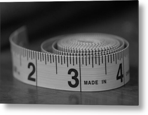 Tape Measure Metal Print featuring the photograph Measuring Up by Holden The Moment