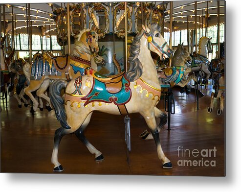 Wingsdomain Metal Print featuring the photograph Merry Go Around DSC2945 by Wingsdomain Art and Photography
