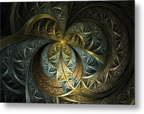 Fractal Metal Print featuring the digital art Metal Glass by Phil Clark