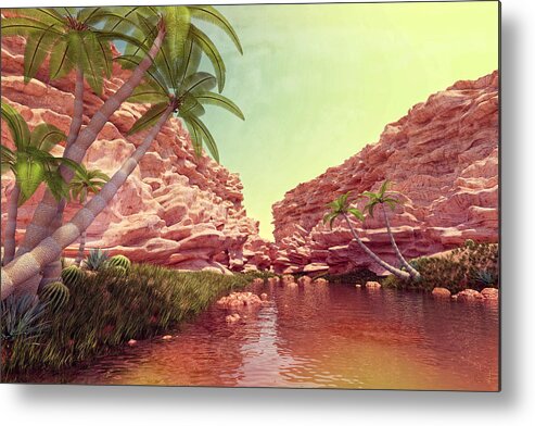 Oasis Metal Print featuring the digital art Midday at the Oasis by Matthew Lindley