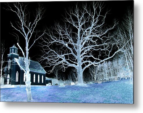 Country Metal Print featuring the photograph Midnight Country Church by David Yocum