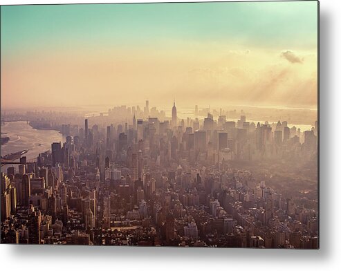 Outdoors Metal Print featuring the photograph Midtown Manhattan At Dusk by Matthias Haker Photography