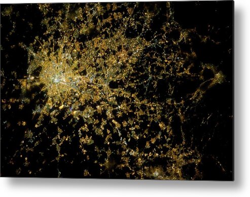 City Metal Print featuring the photograph Milan At Night From Space by Nasa/science Photo Library