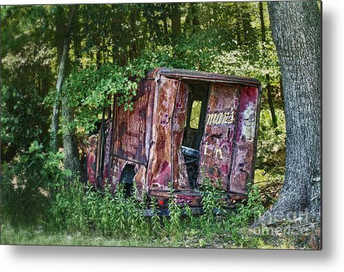 Antique Trucks Metal Print featuring the photograph Milk Truck by Nicki McManus