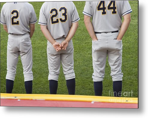 Sports Metal Print featuring the photograph Minor League Baseball Players by Jim West