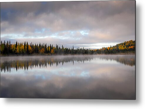 Fog Metal Print featuring the photograph Misty Lake by Patrick Wolf