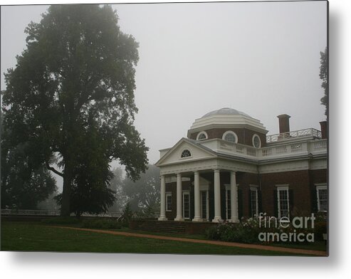 Mist Metal Print featuring the photograph Misty Morning At Monticello by Christiane Schulze Art And Photography