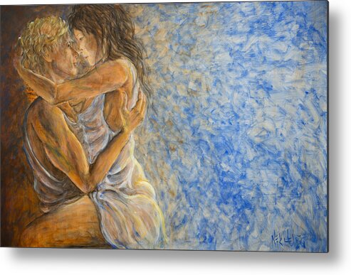 Romance Metal Print featuring the painting Misty Romance by Nik Helbig