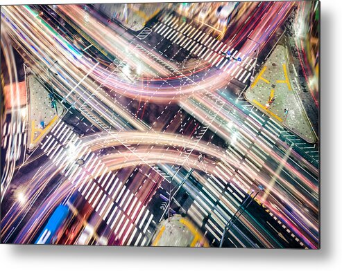 Scenics Metal Print featuring the drawing Modern City Concepts: intersection by Uschools
