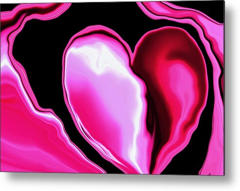 Hearts Metal Print featuring the photograph Molten Heart12 Pink by Linnea Tober