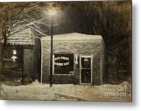 Andee Design Barber Shop Metal Print featuring the photograph Mom and Pop Barber Shop by Andee Design