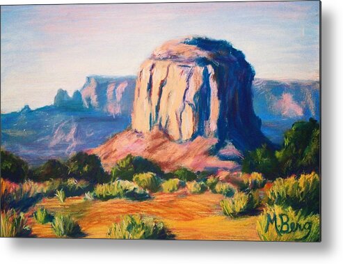 Monument Valley Metal Print featuring the pastel Monument Valley Arizona by Marian Berg