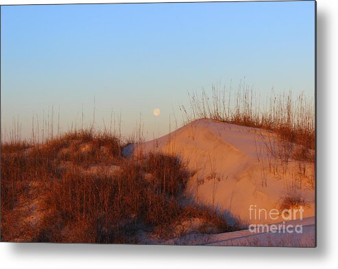 Moon Metal Print featuring the photograph Moon Over Dunes by Andre Turner