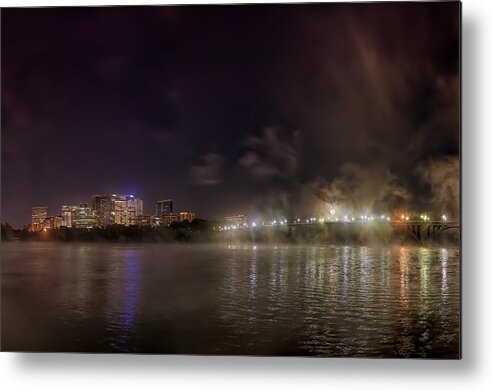 Metro Metal Print featuring the photograph Moon Over The Bridge by Metro DC Photography