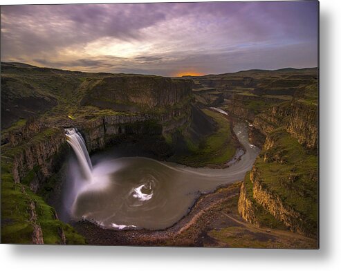 Washington Metal Print featuring the photograph Moonlit Palouse Falls by Dustin LeFevre