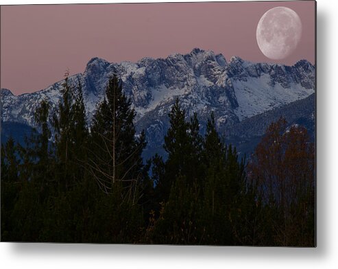 Moon Metal Print featuring the photograph Morning Moon by Randy Hall