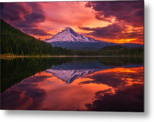 Lake Metal Print featuring the photograph Mount Hood Sunrise by Darren White