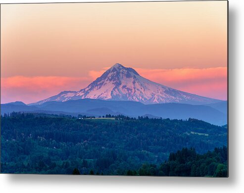Mountain Metal Print featuring the photograph Mount Hood Sunset Closeup by Jess Kraft